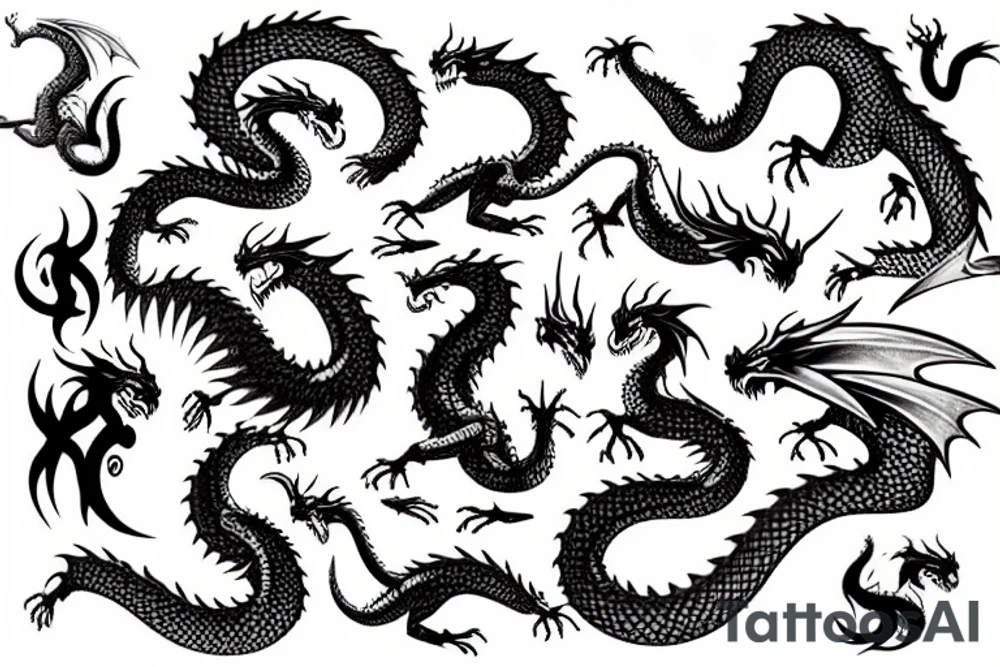 fantasy dragon tattoo idea