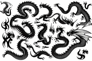 fantasy dragon tattoo idea