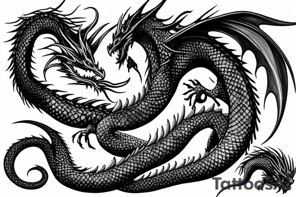 fantasy dragon tattoo idea