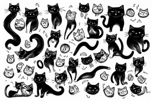 Cats inside a trousers tattoo idea