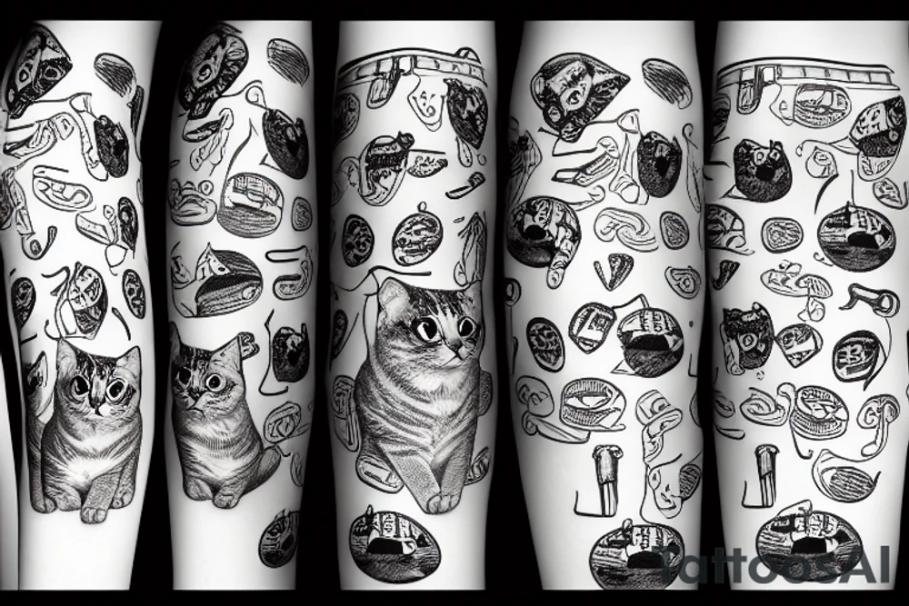 Cats inside a trousers tattoo idea