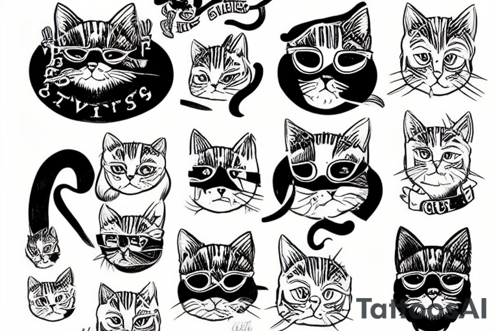 cat pants god save the king tattoo idea