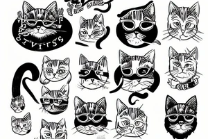 cat pants god save the king tattoo idea