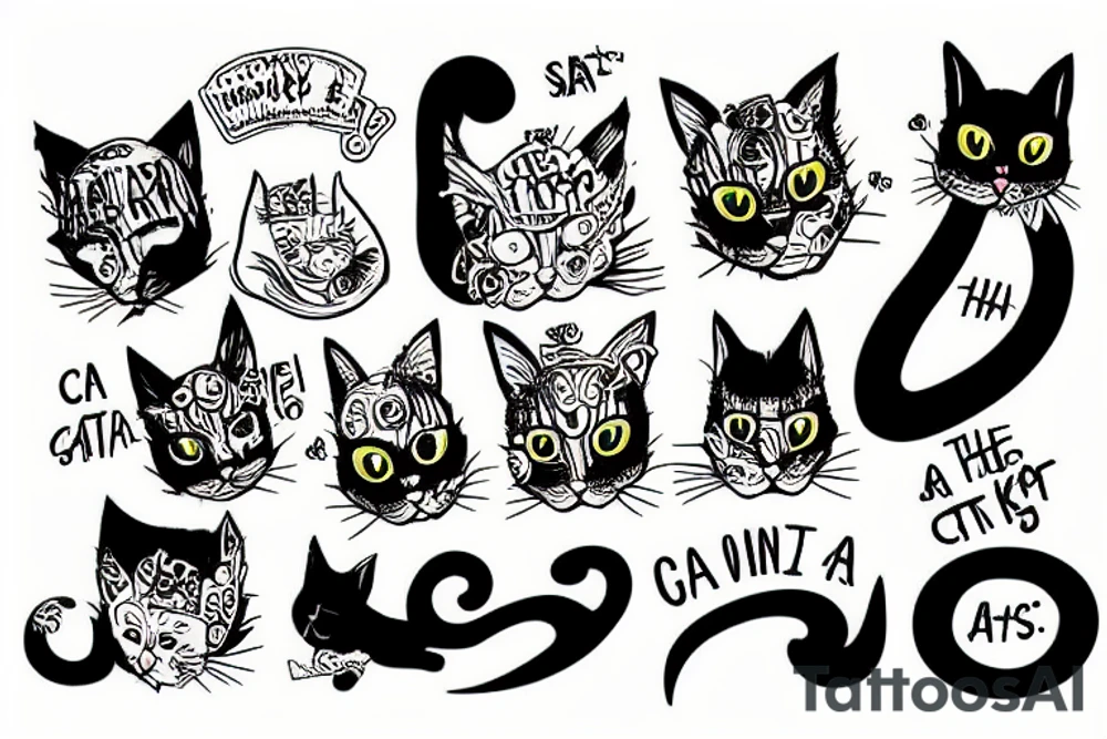 cat pants god save the king tattoo idea