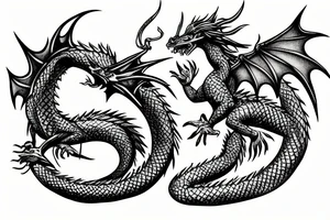 dragon around a valkyrie tattoo idea