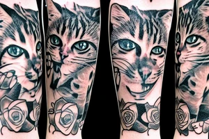 5 cats that are hiding in pants tattoo idea