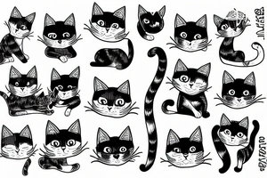 Cats inside a pant tattoo idea