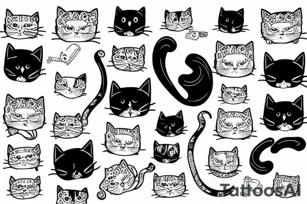 Cats inside a pant tattoo idea