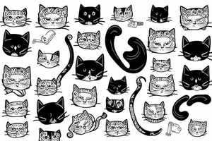 Cats inside a pant tattoo idea