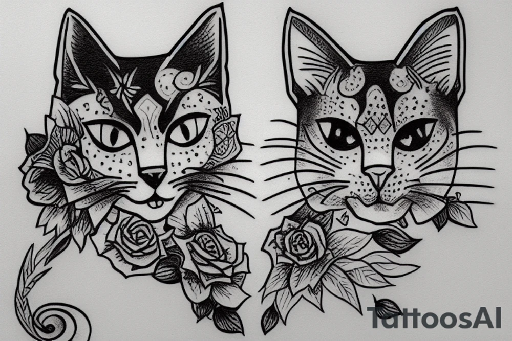Cat inside a jean tattoo idea