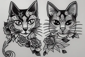 Cat inside a jean tattoo idea