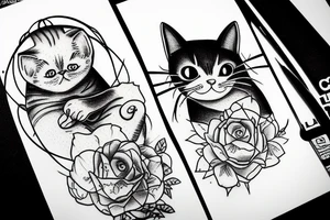 Cat inside a jean tattoo idea