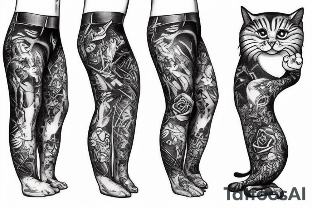 cats in pants, cat in a pocket tattoo idea