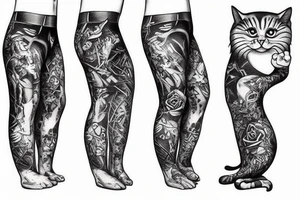 cats in pants, cat in a pocket tattoo idea