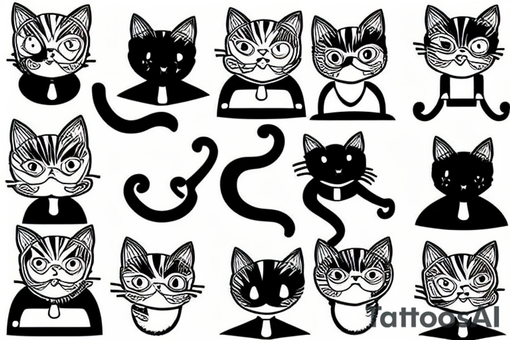 cats stuck to velcro pants tattoo idea