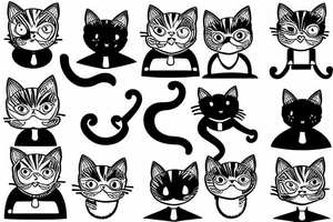 cats stuck to velcro pants tattoo idea