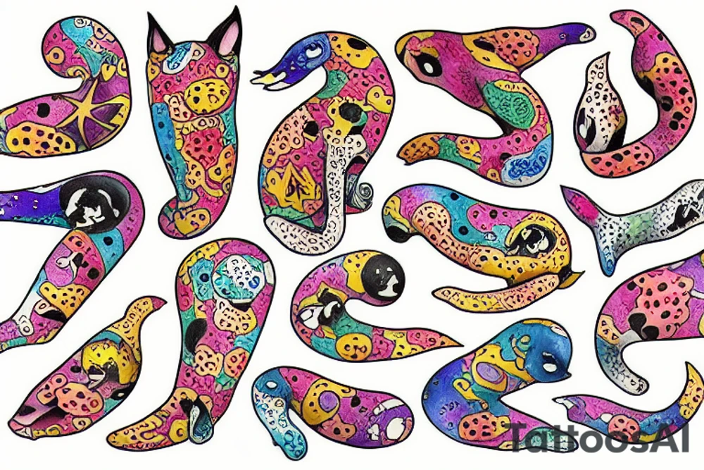 Leg tattoo of catdog tattoo idea