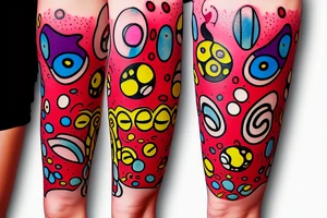 Leg tattoo of catdog tattoo idea