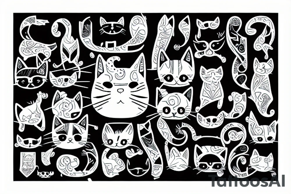 cat in pants tattoo idea