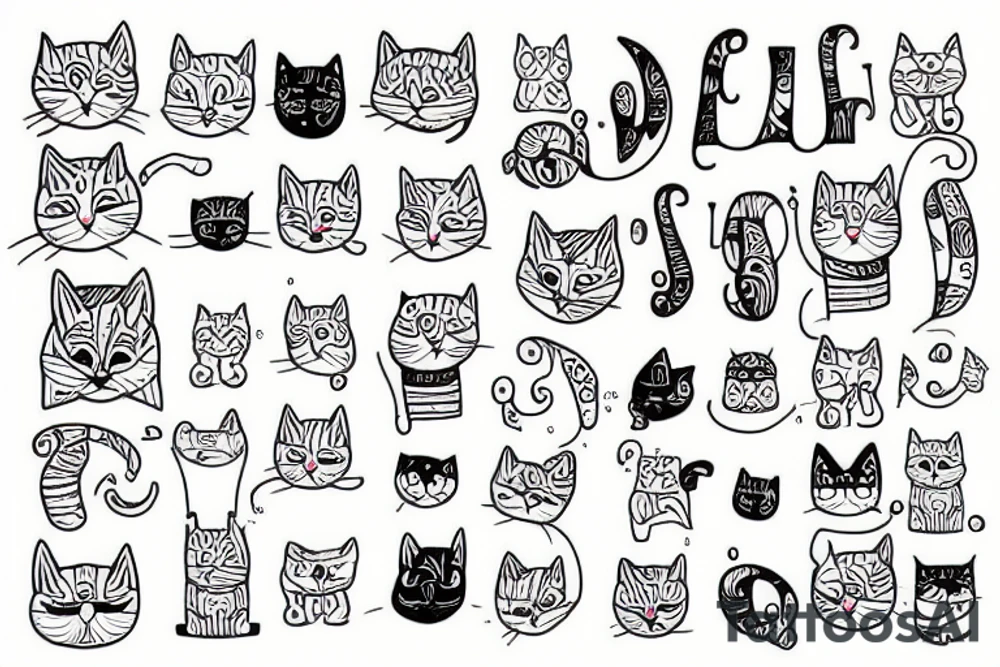 cat in pants tattoo idea