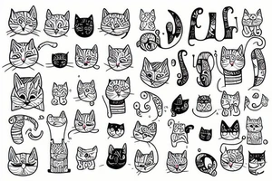 cat in pants tattoo idea