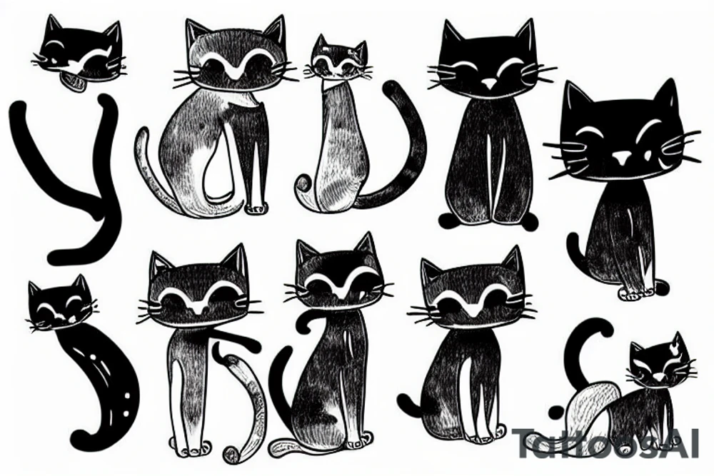 cats in velcro pants tattoo idea