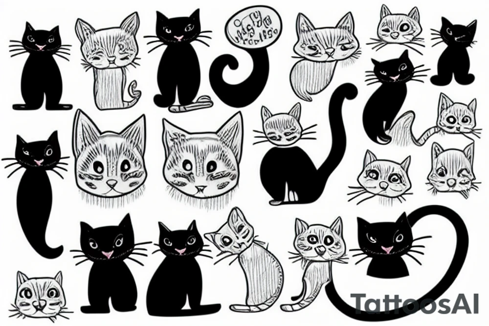 cats in velcro pants tattoo idea