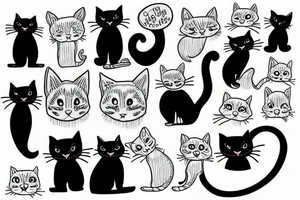 cats in velcro pants tattoo idea