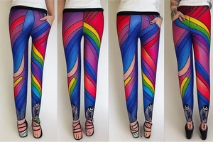 rainbow pants with big pockets that have many cats on them tattoo idea