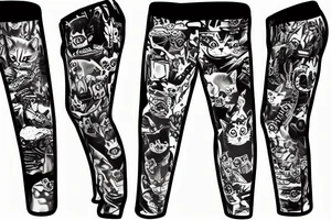 pants cargo pants kitten tattoo idea