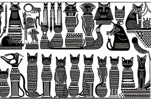 full egyptian cat tattoo idea