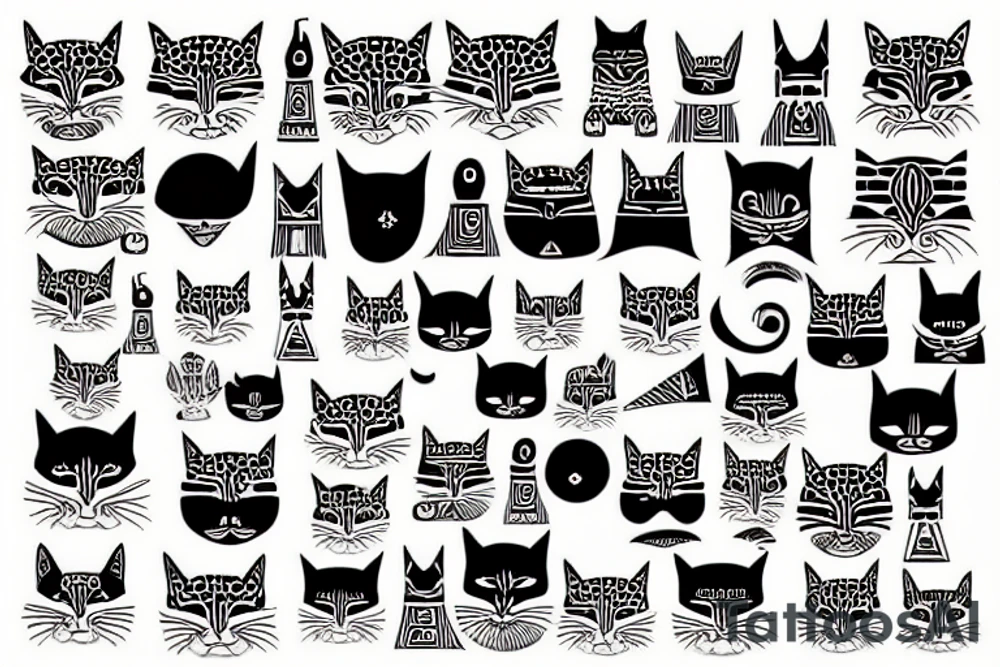 full egyptian cat tattoo idea