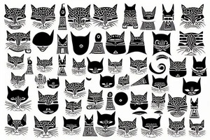 full egyptian cat tattoo idea