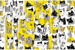 yellow pants with big pockets that have many cats on them tattoo idea