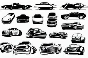 car in an airport landing track tattoo idea