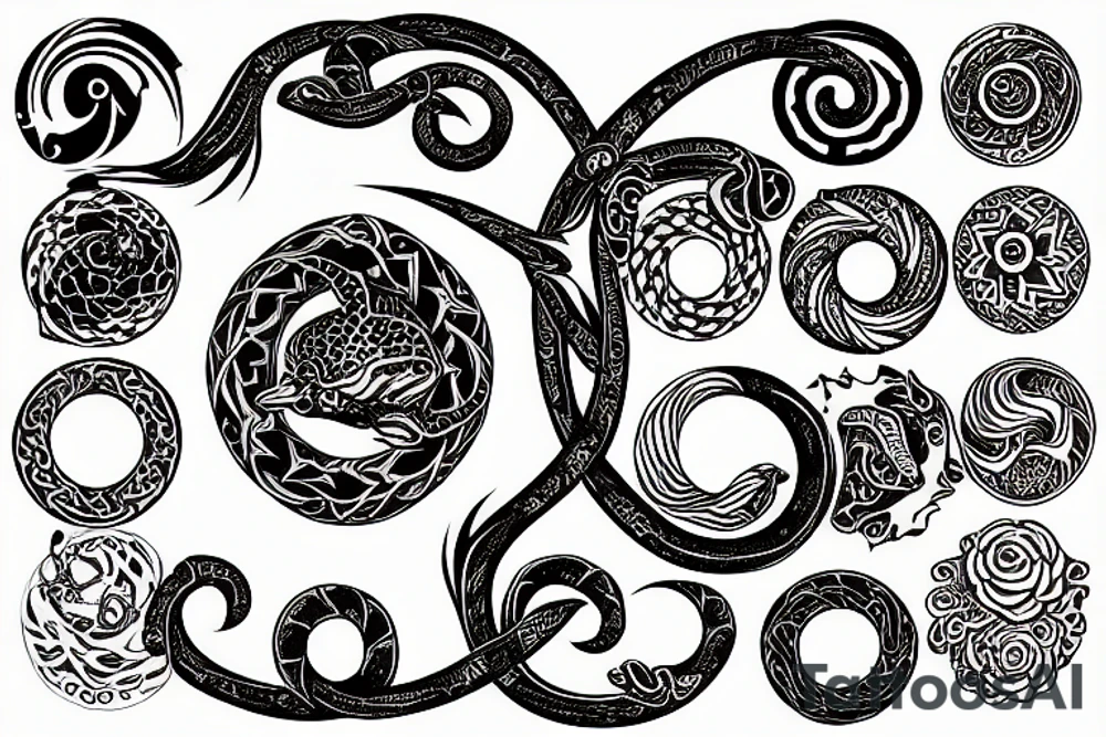 circle ouroboros for wrist tattoo idea