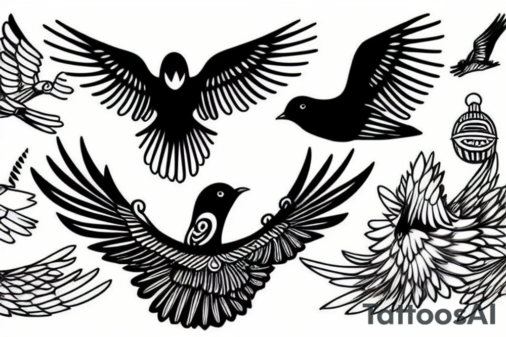 Flying bird or birds. It represents freedom. tattoo idea