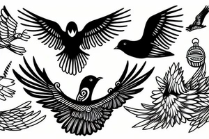 Flying bird or birds. It represents freedom. tattoo idea