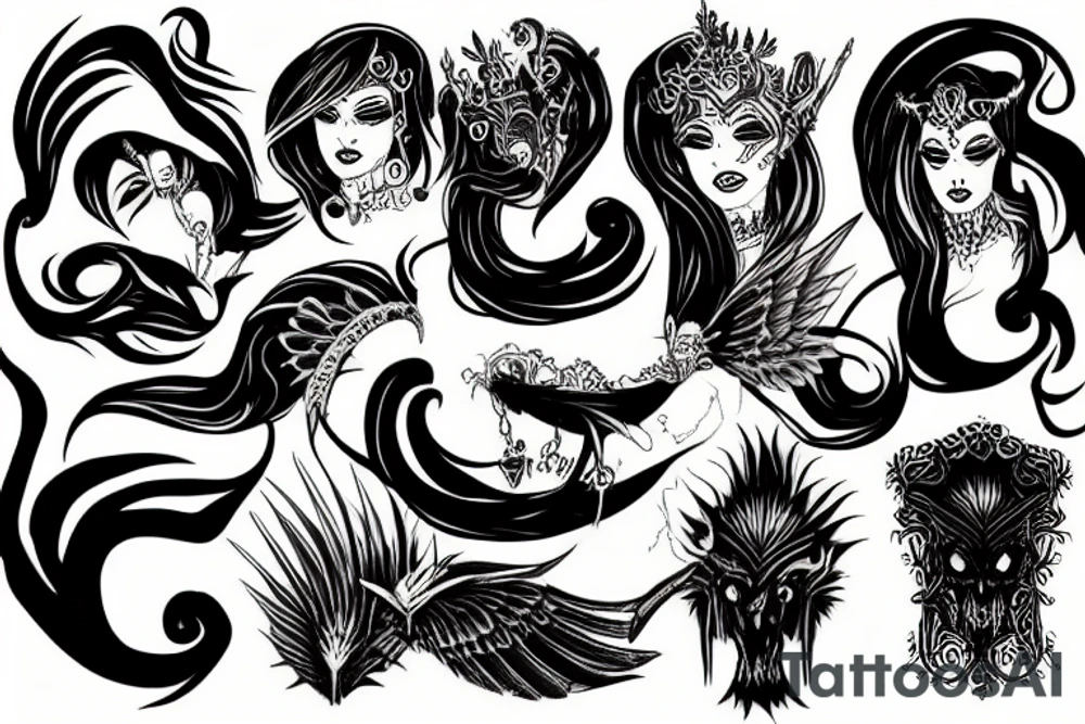 god erebus and goddess nyx tattoo idea