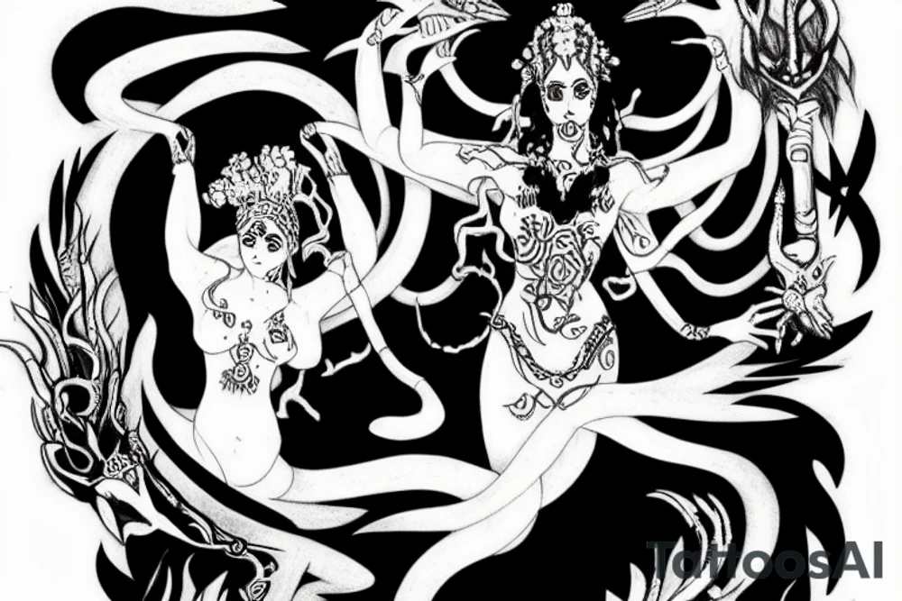 god erebus and goddess nyx tattoo idea