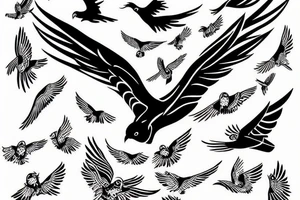 Flying bird or birds. It represents freedom. tattoo idea