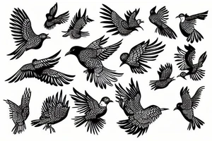 Flying bird or birds. It represents freedom. tattoo idea