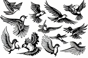 Flying bird or birds. It represents freedom. tattoo idea