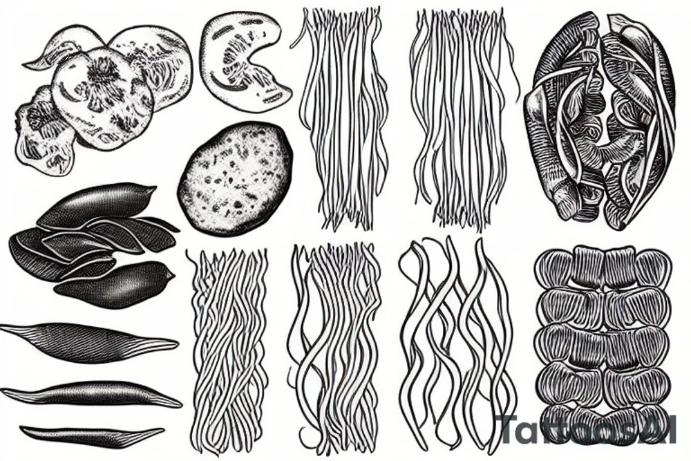 different types of pasta as scientific illustrations tattoo idea different types of pasta as scientific illustrations tattoo idea
