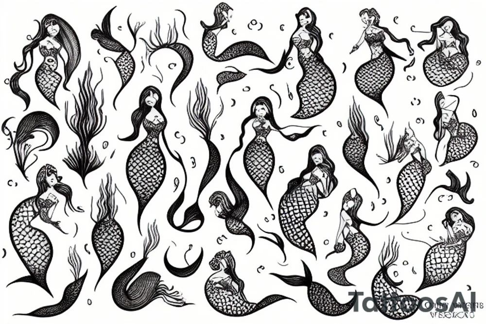 curvy mermaid tattoo idea