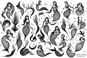 curvy mermaid tattoo idea