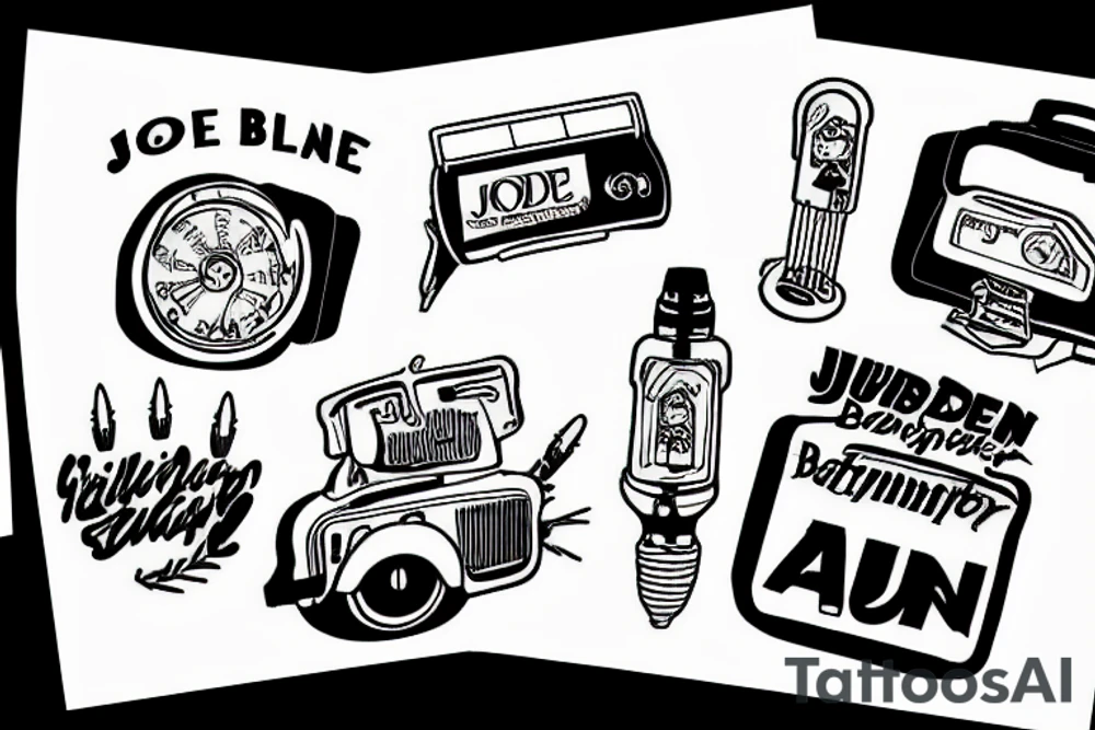 Joe Biden jump starting a car battery tattoo idea