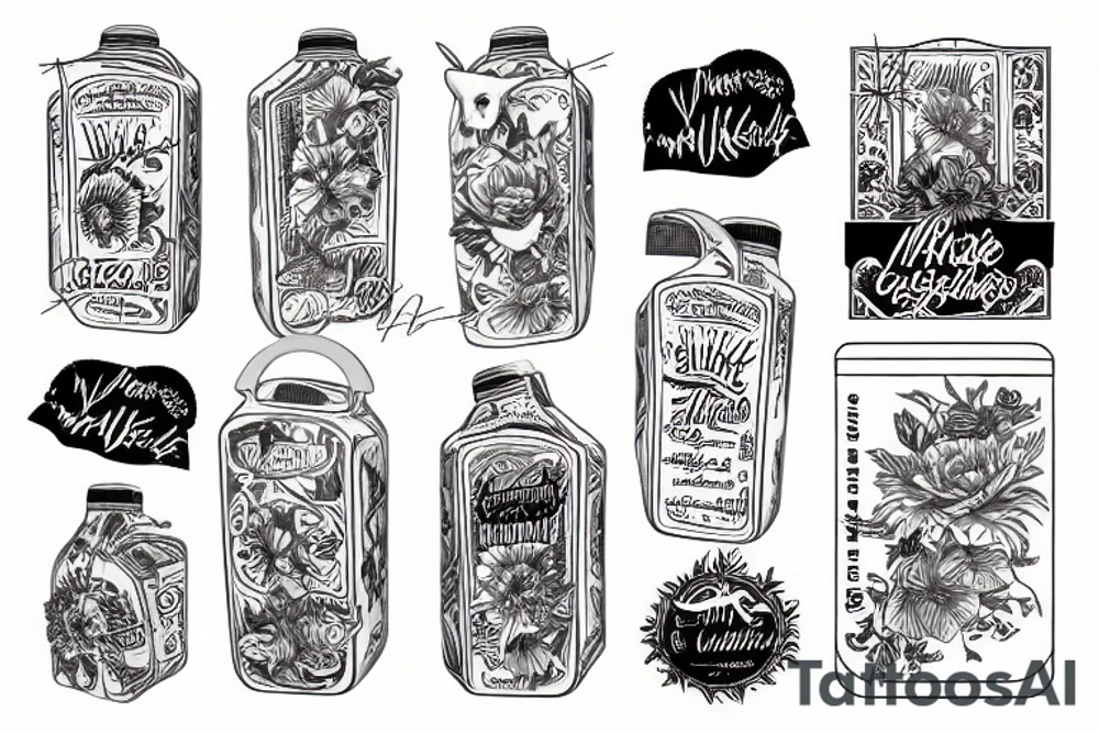 vintage milk carton tattoo idea