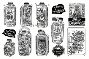 vintage milk carton tattoo idea