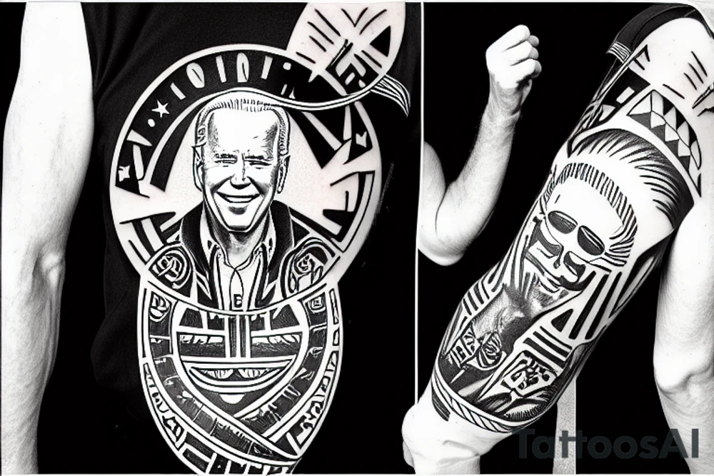 Joe Biden in a mechanics jump suit tattoo idea
